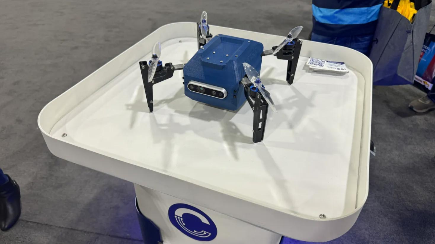 Cipher's inventory drone is launched from an autonomous mobile robot base