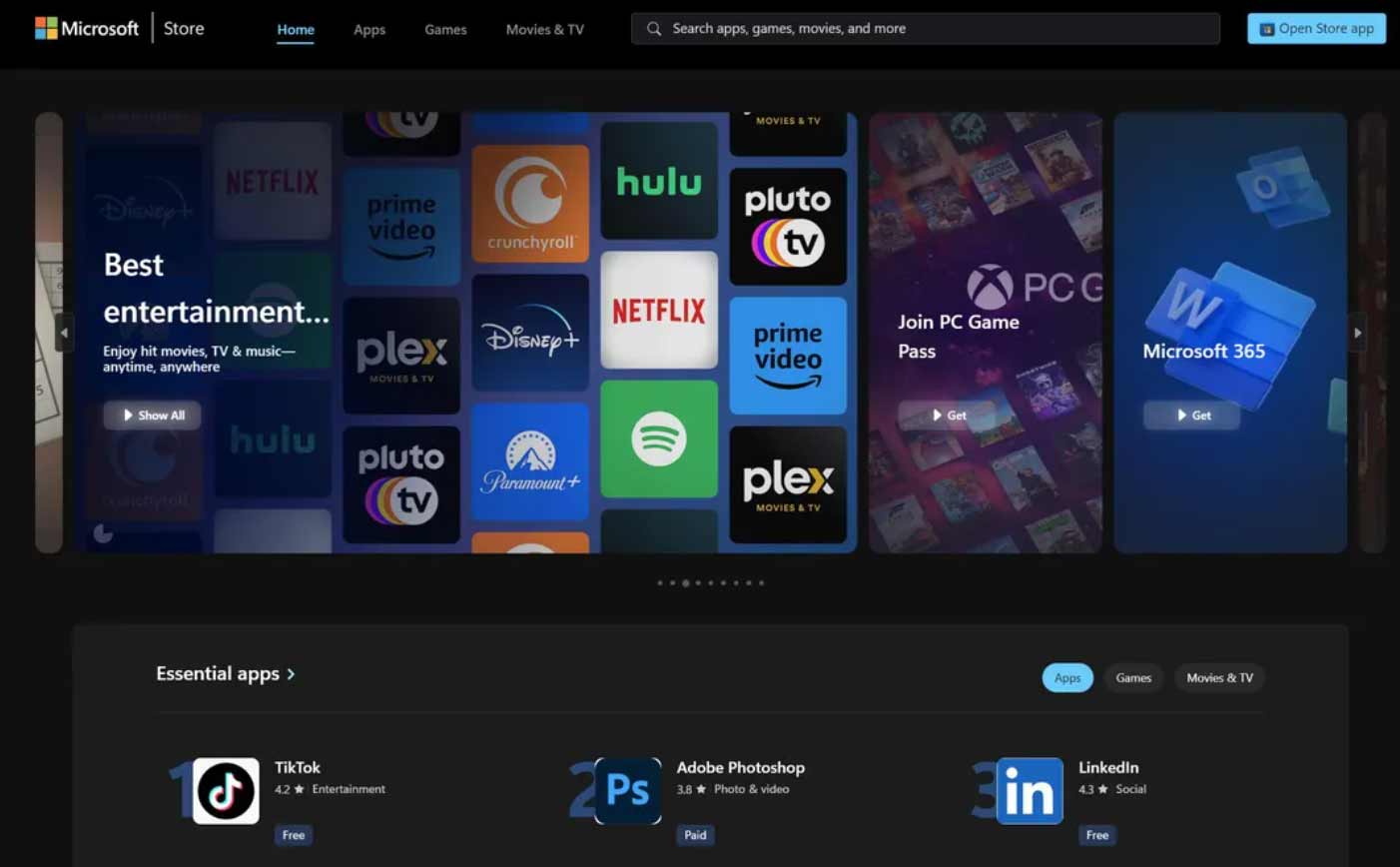 Microsoft Launches New Web App Store for Windows