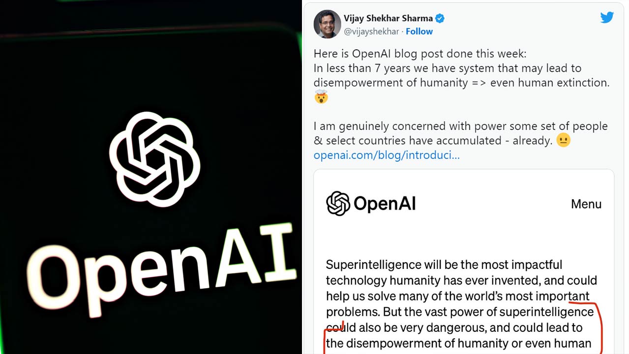 Paytm CEO (Vijay Shekhar Sharma) 'genuinely concerned' after OpenAI blog post on 'human extinction'